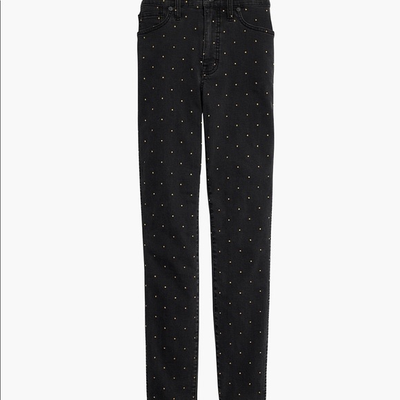 Madewell Black/Gold Dot 10” High-Rise Skinnys - Picture 3 of 7